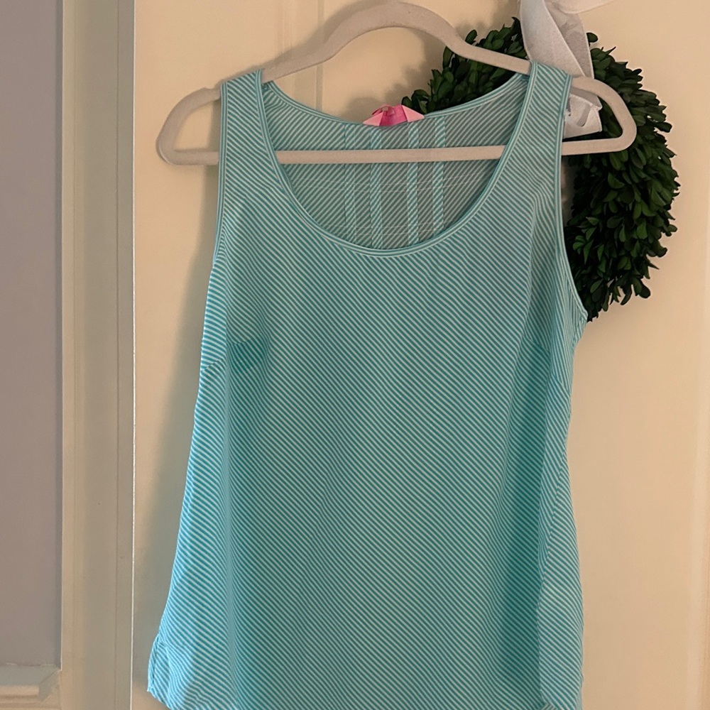 Lilly Pulitzer Light Blue Striped Tank Top